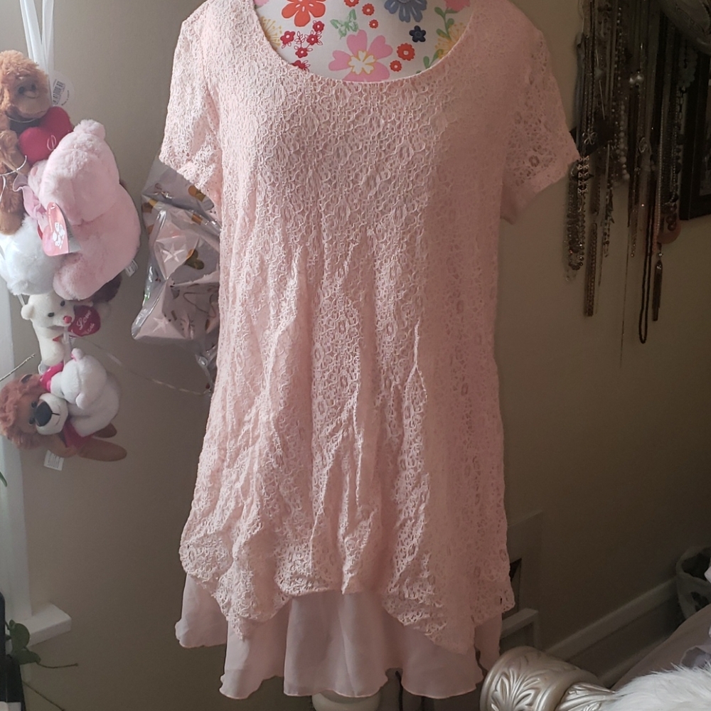 Style &Co Pink Lace Dress